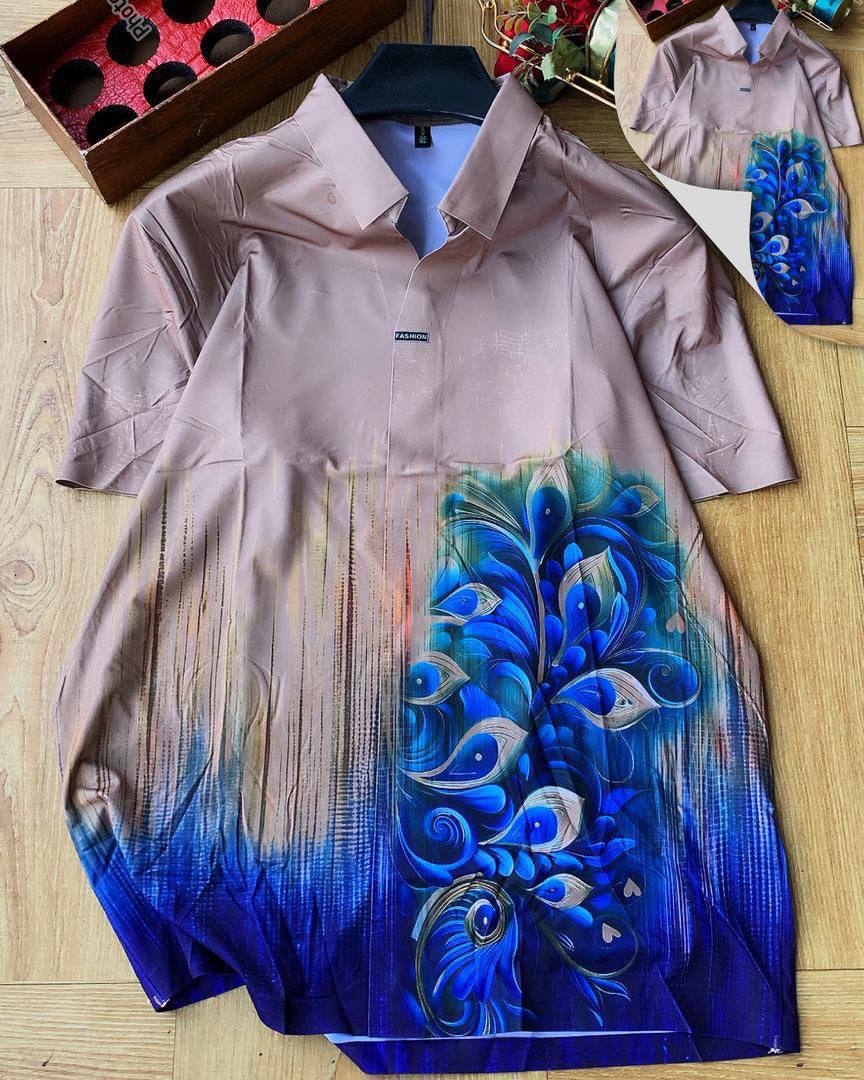 Men's Luxury Oriental Mountain Landscape Button-Up Shirt - Image 4