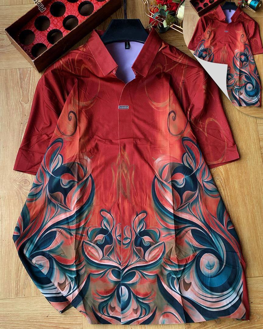 Men's Luxury Oriental Mountain Landscape Button-Up Shirt - Image 5