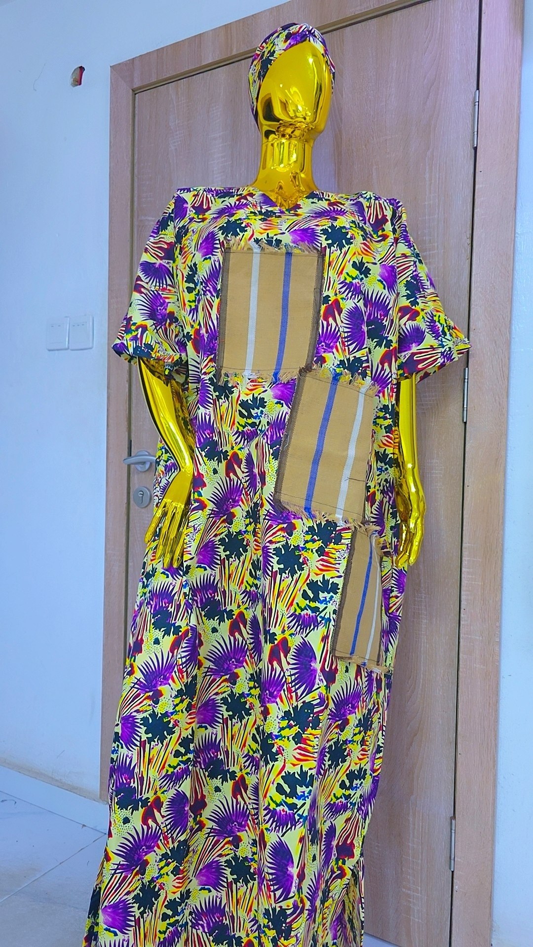 Vibrant Patchwork Maxi Gown Effortless Elegance