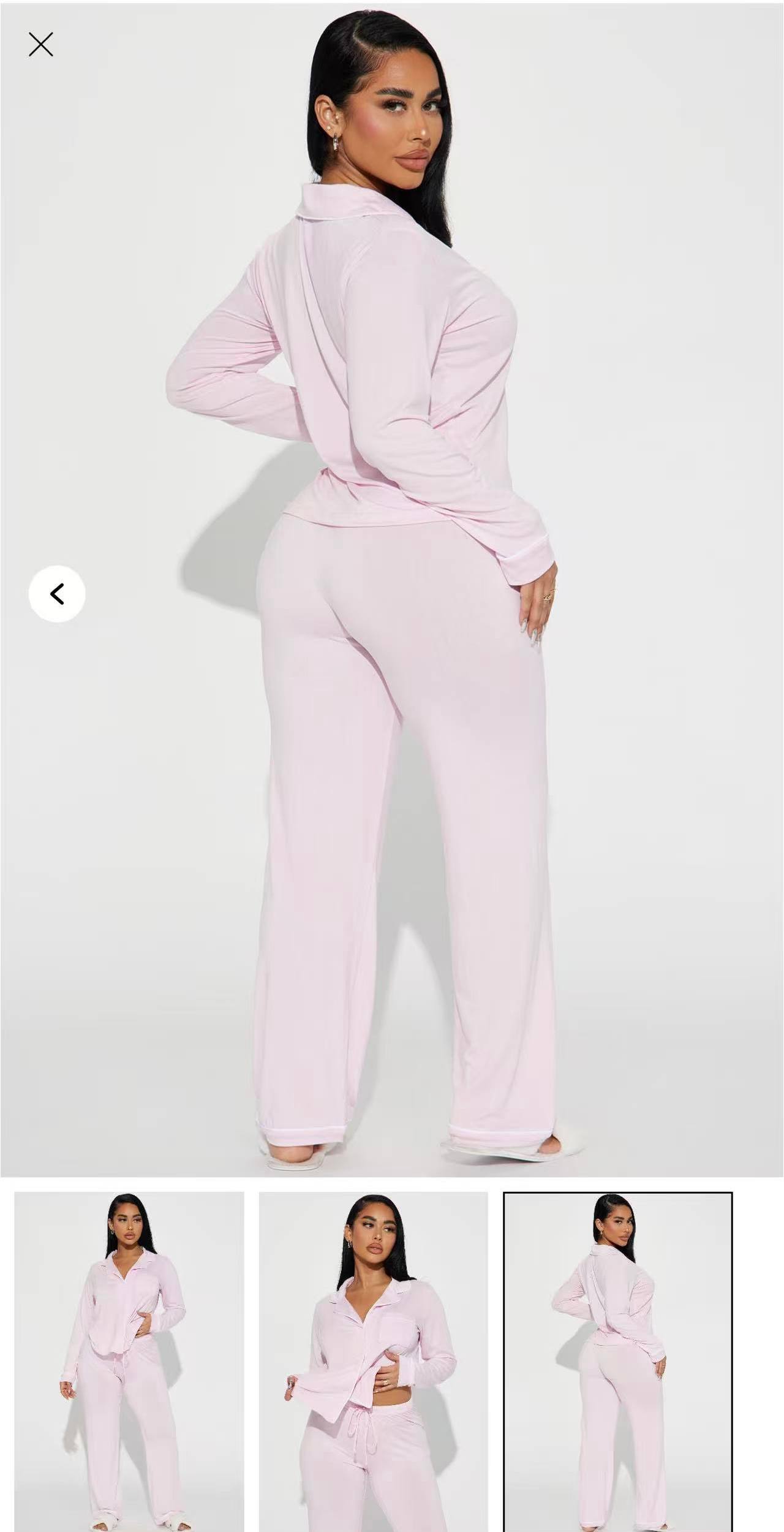 Soft Knit Button-Up Top and Drawstring Pants Loungewear - Image 2
