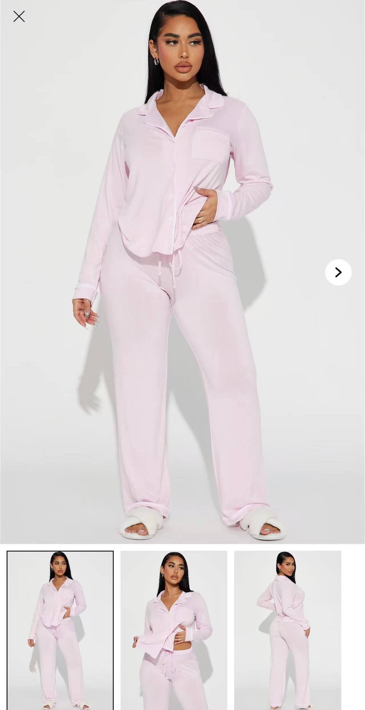 Soft Knit Button-Up Top and Drawstring Pants Loungewear