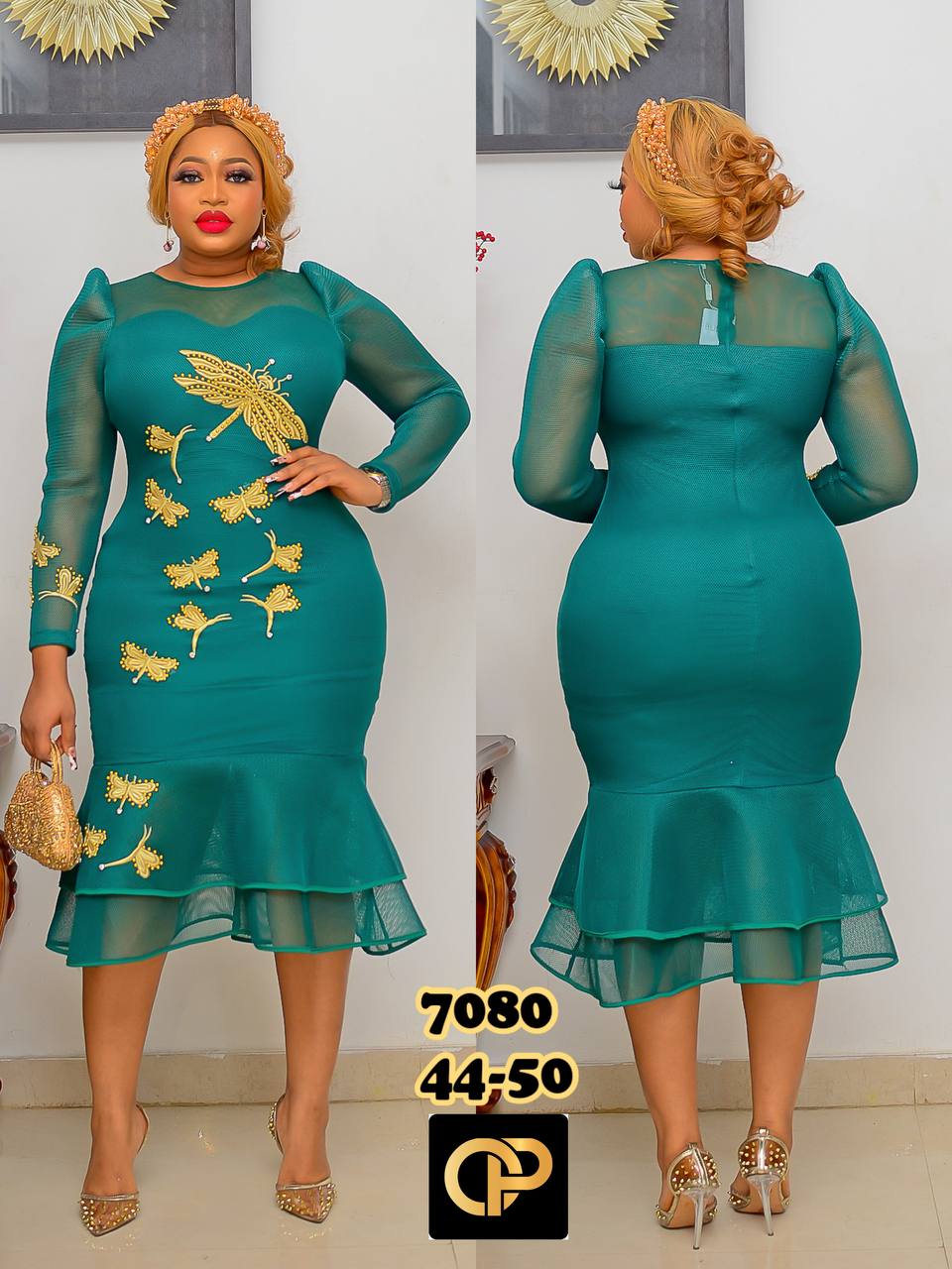 Mariposa Mesh Mermaid Cocktail Dress