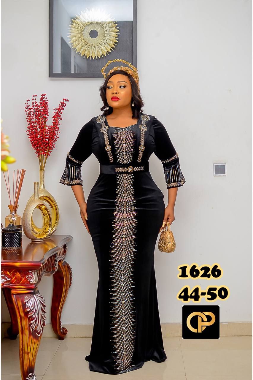 Cleopatra Crystal Velvet Gown