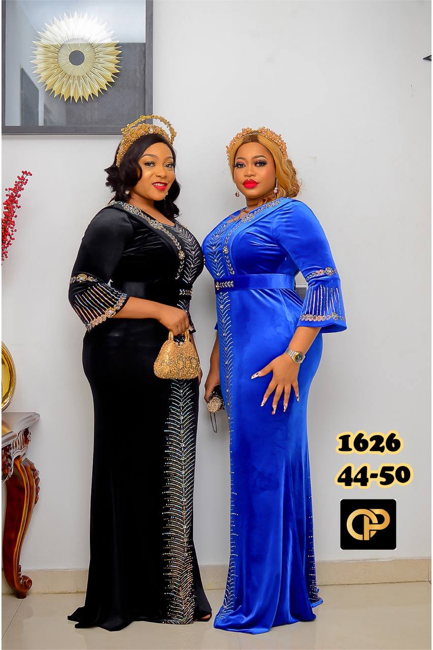 Cleopatra Crystal Velvet Gown - Image 4