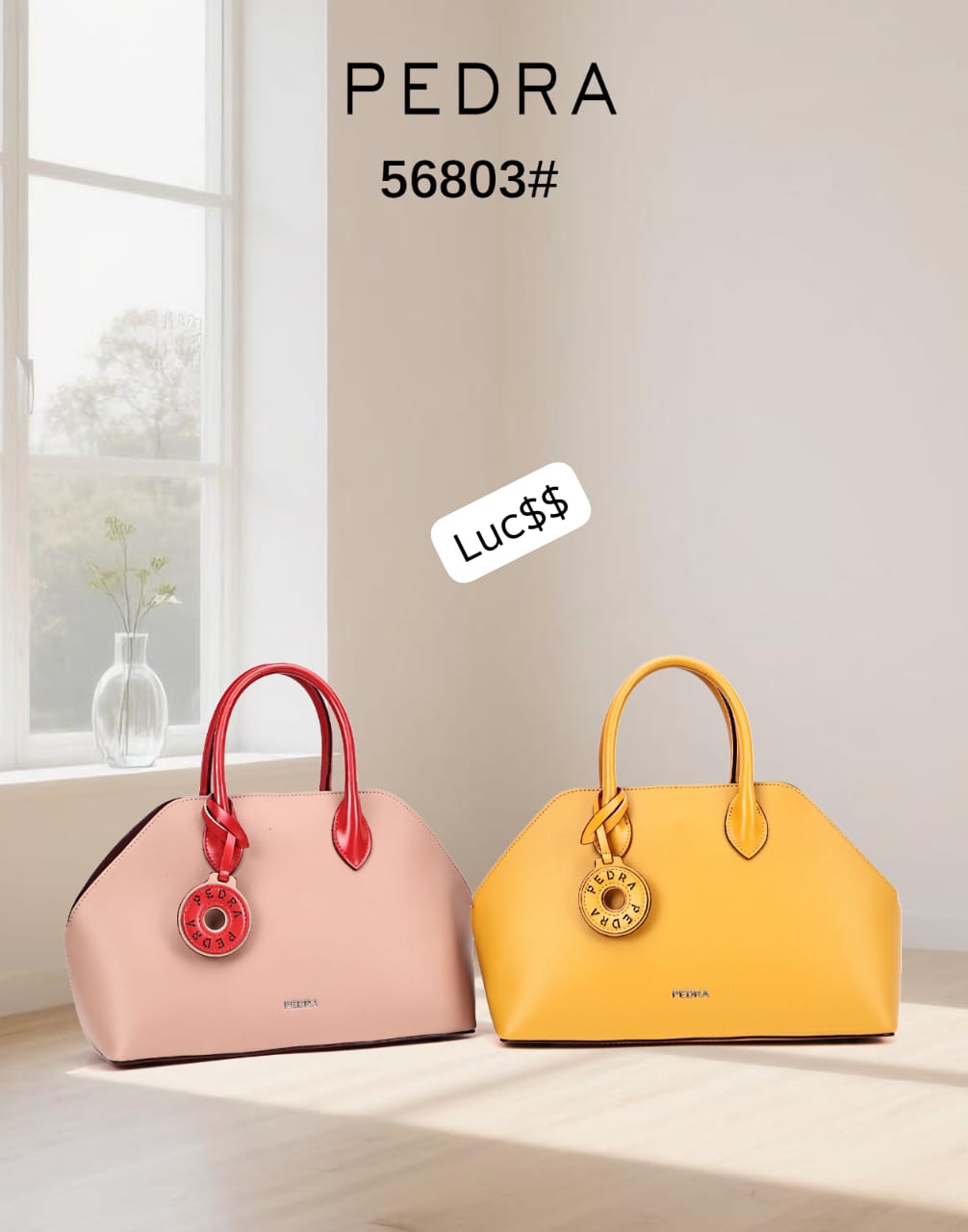 Minimalist Top-Handle Handbag with Signature Charm