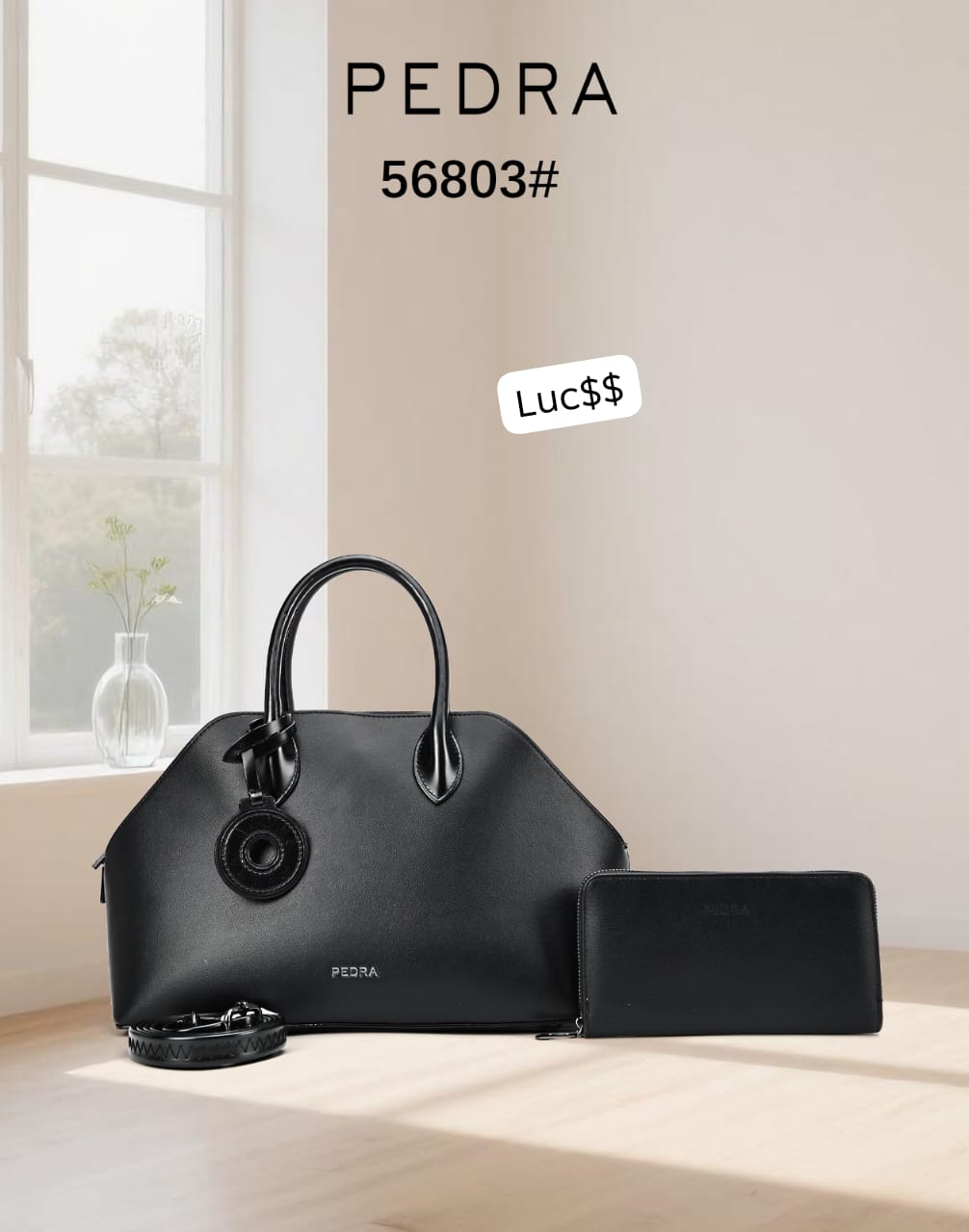 Minimalist Top-Handle Handbag with Signature Charm - Image 2