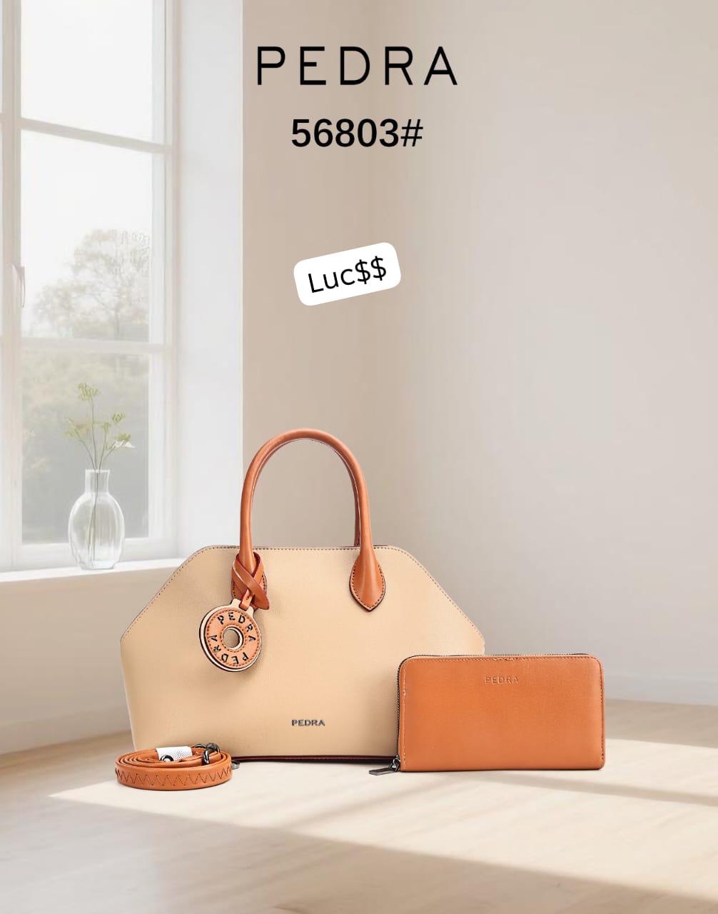 Minimalist Top-Handle Handbag with Signature Charm - Image 3