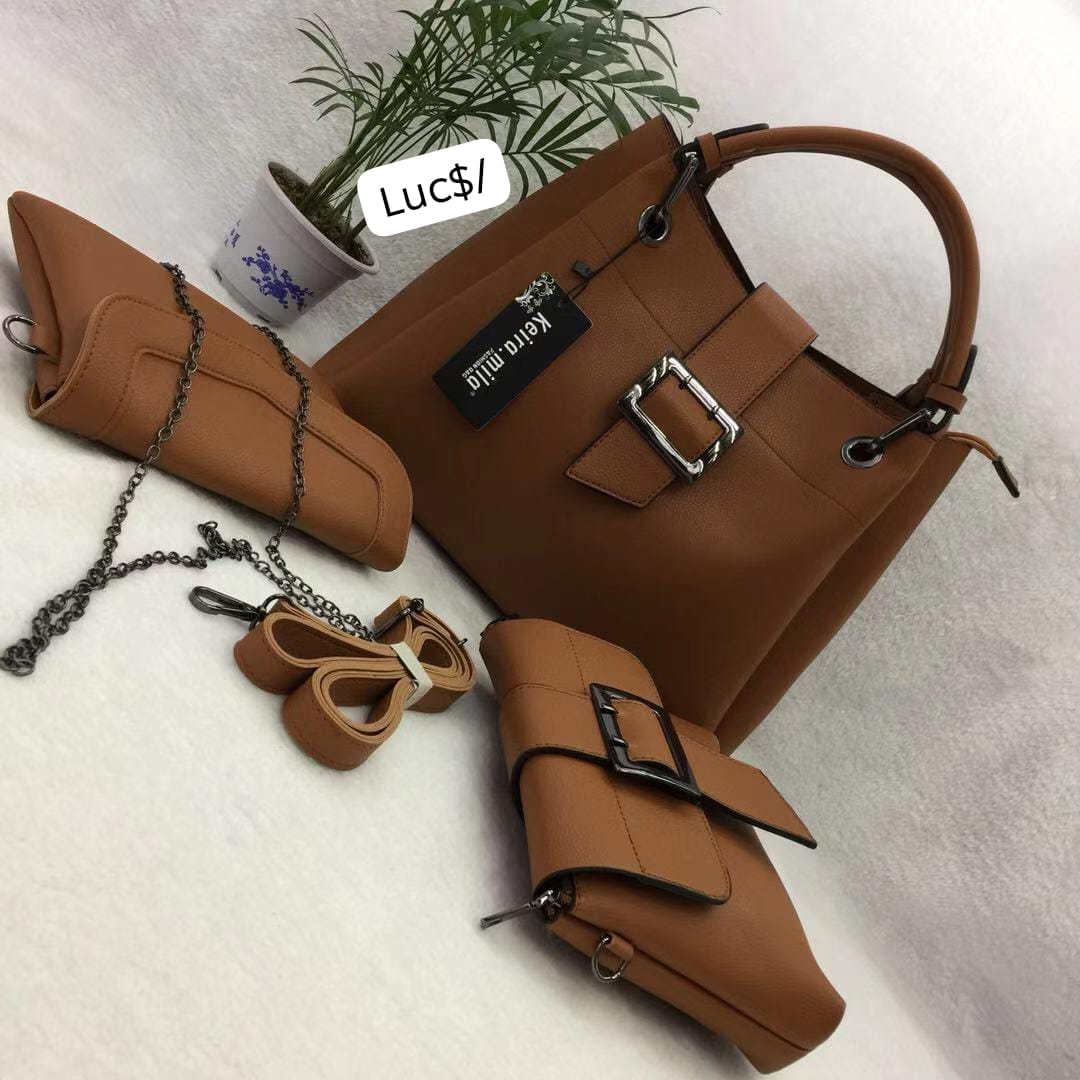 Luxury Convertible Shoulder Tote, Crossbody Pouch, and Chain Clutch Trio