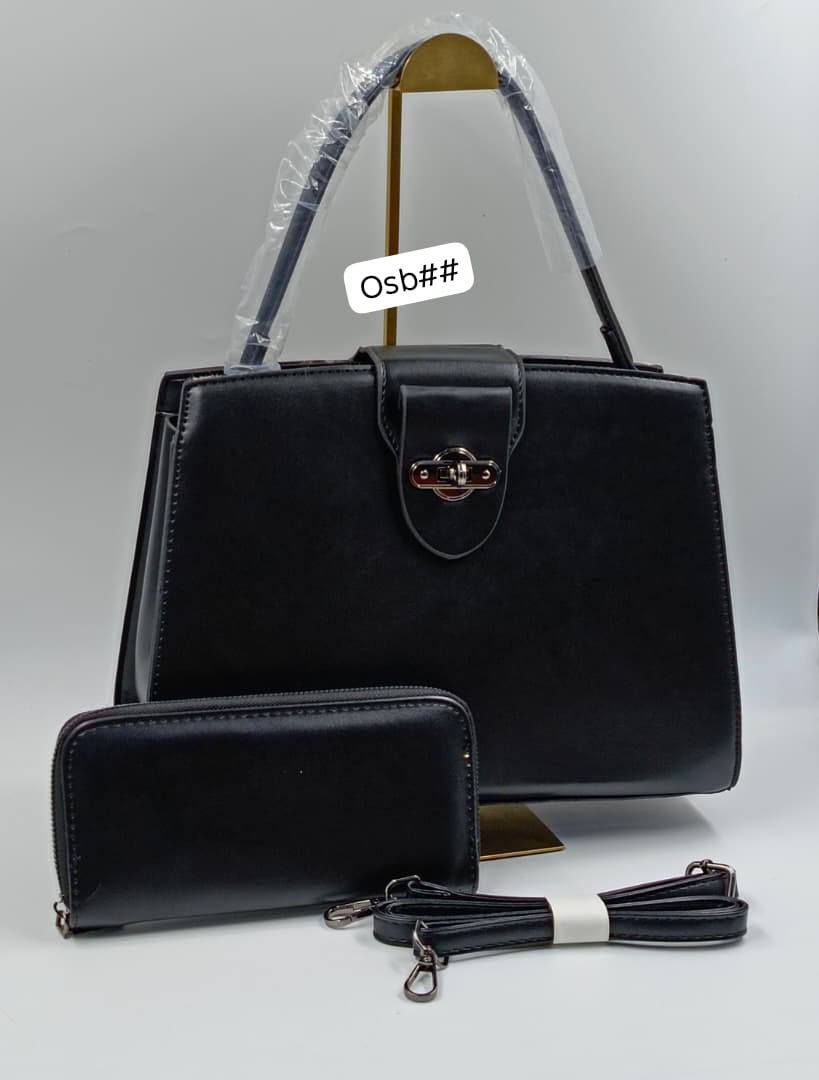 2-Piece Luxury Convertible Crossbody Tote with Vintage Filigree Lock - Image 2
