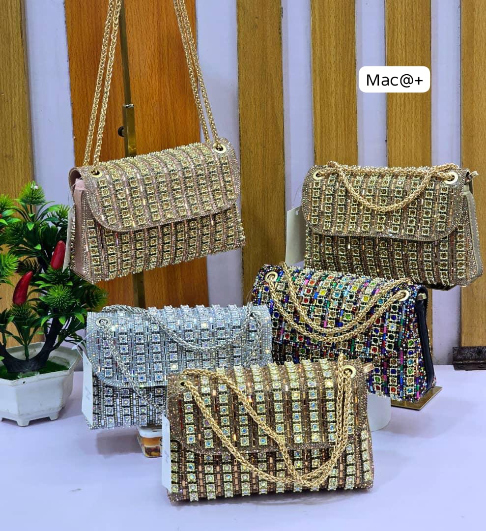 Stellar Rhinestone Grid Statement Clutch