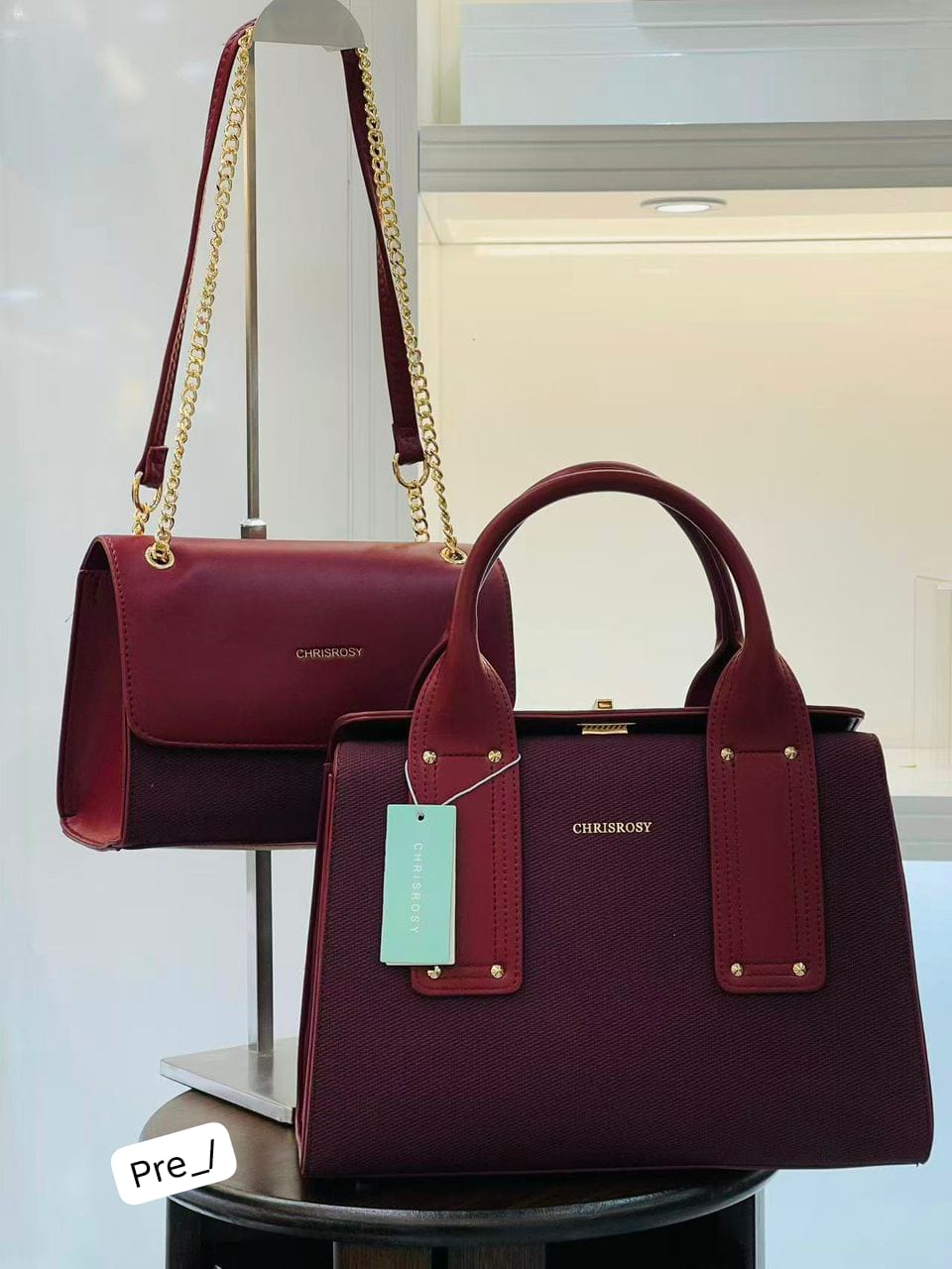 CHRISROSY Premium Mixed-Media Satchel & Crossbody Handbag Duo