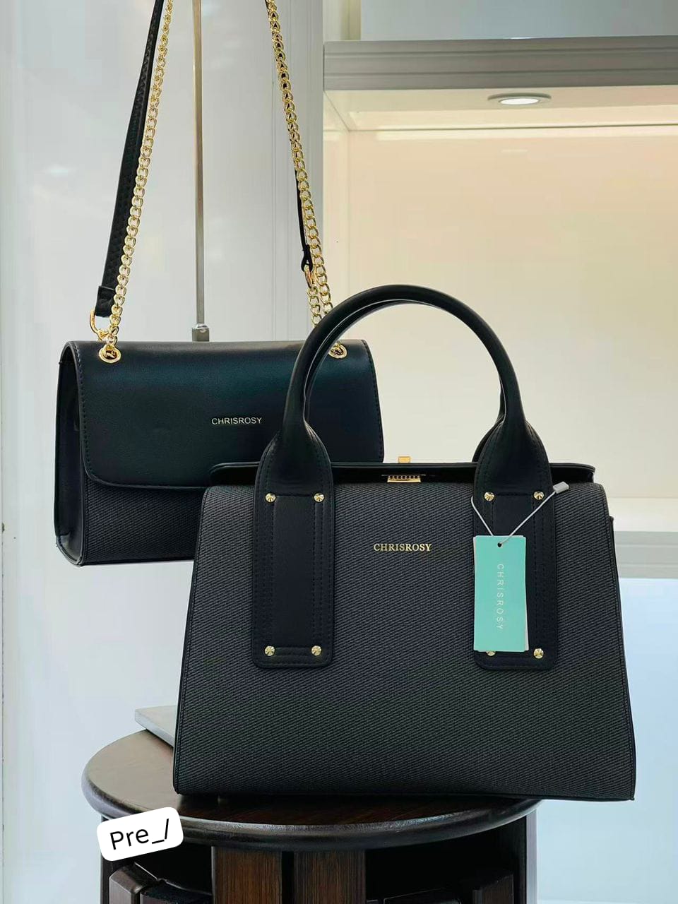 CHRISROSY Premium Mixed-Media Satchel & Crossbody Handbag Duo - Image 2