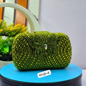 Aura Butterfly Full-Crystal Evening Clutch Bag