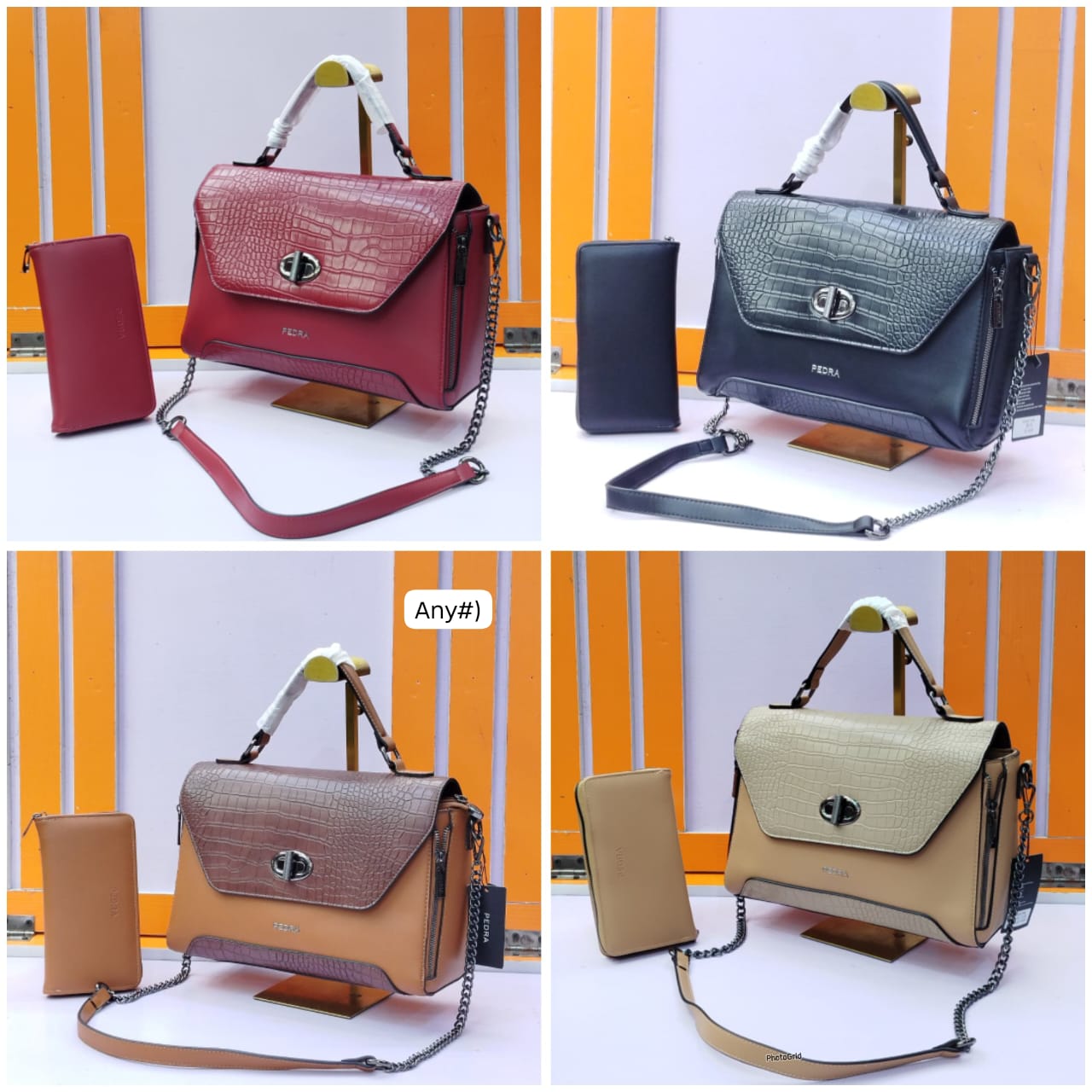 PEDRA Croc-Embrossed Top-Handle Satchel Set