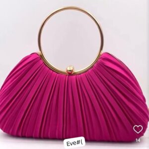 Elysian Pleated Satin Evening Clutch