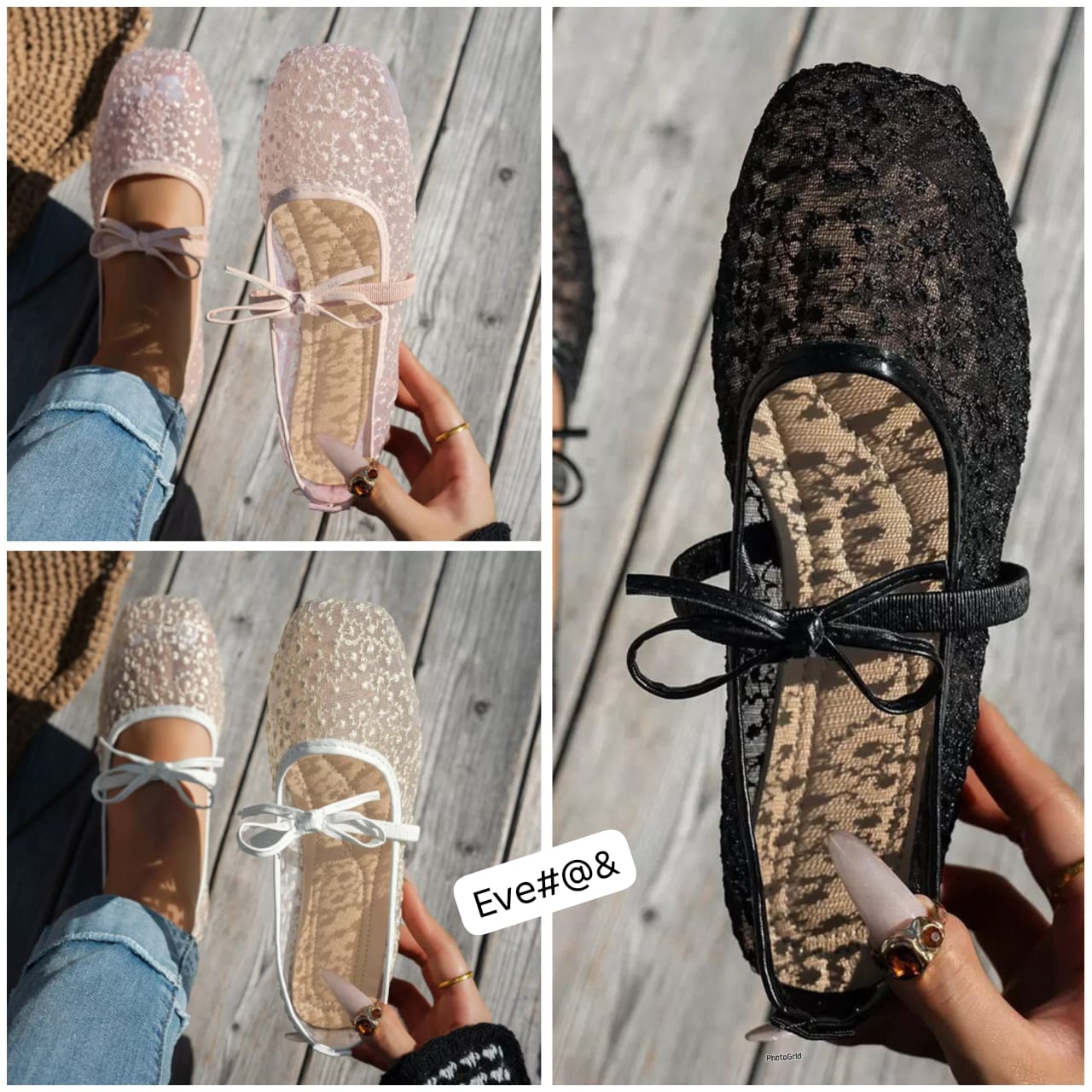 ZARA Sleek Square Toe Floral Ballerina Shoes with Instep Strap - Image 2