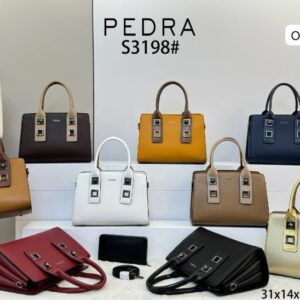PEDRA Premium Faux Leather Handbag Set with Matching Wallet