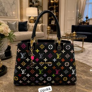 Louis Vuitton Luxury Multicolor Monogram Top-Handle Satchel Bag