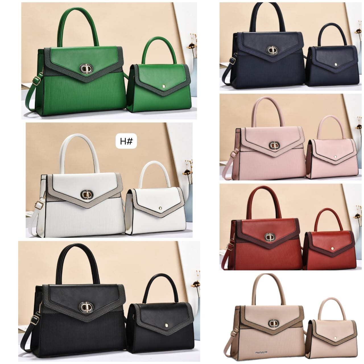 Regent Texture-Panel 2-Piece Handbag Set