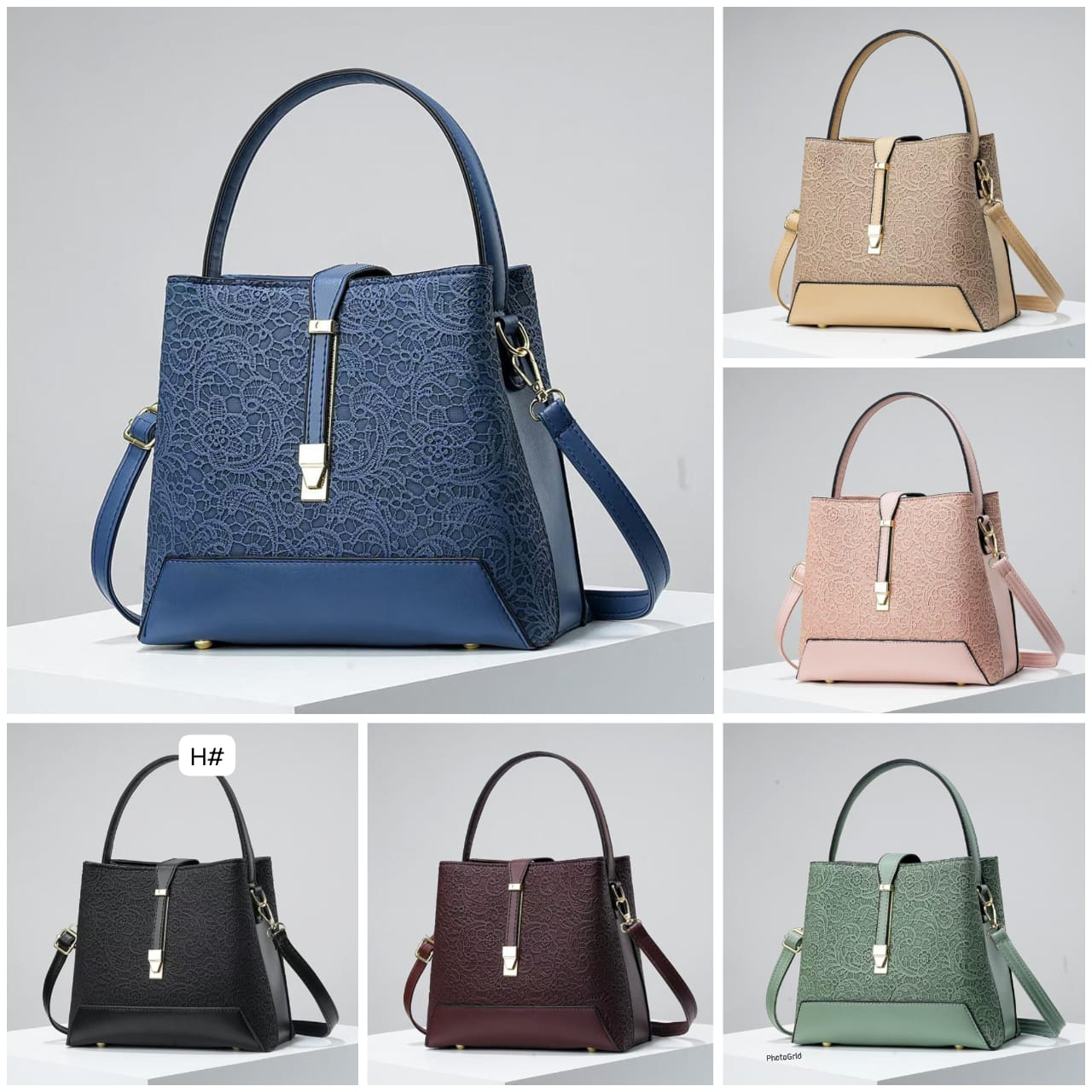 Valencia Lace-Embossed Structured Satchel
