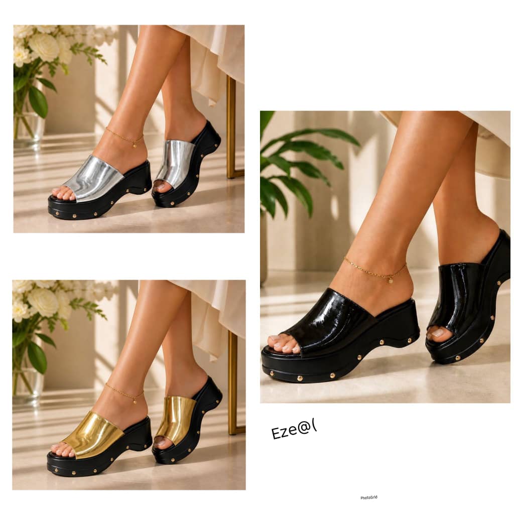 Retro Glamour Studded Platform Mules
