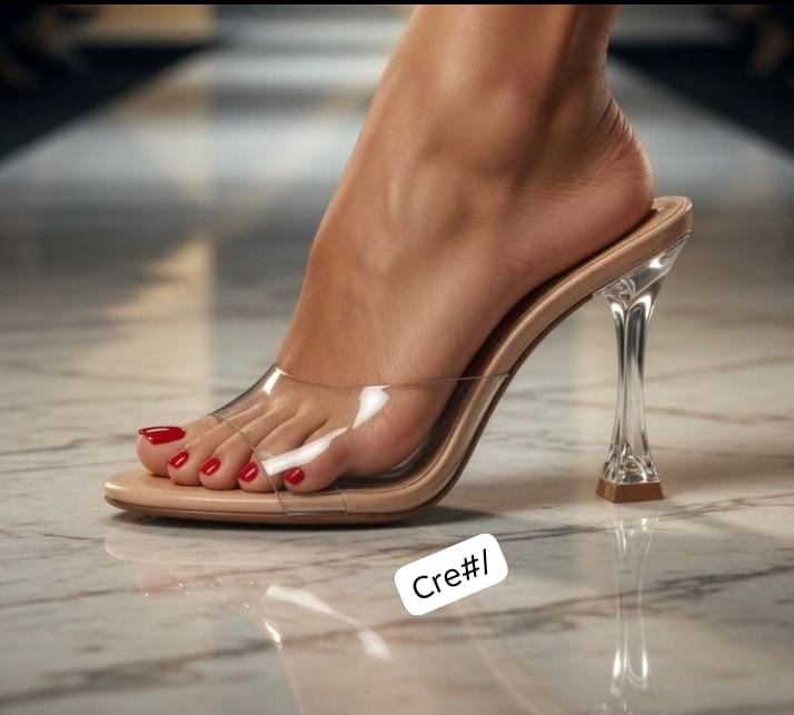 Zara Clear Vinyl Slingback Slippers Heels
