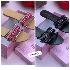 Women’s Embellished Gemstone And Beaded Slippers
