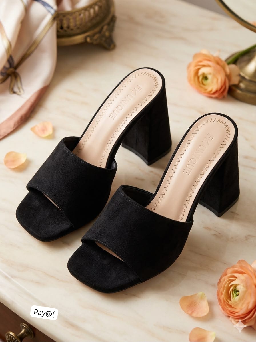 Women's Chic Satin Accent Block Heel Sandals with Square Toe