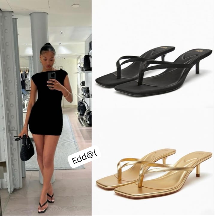 Minimalist Square-Toe Thong Heel Mules