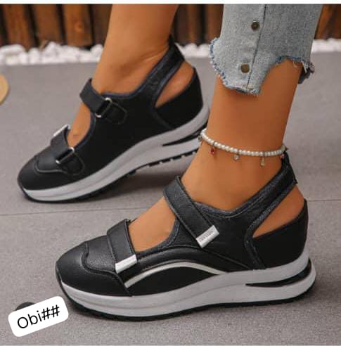 Women's Dual-Strap Hook-and-Loop Platform Sneaker Sandals