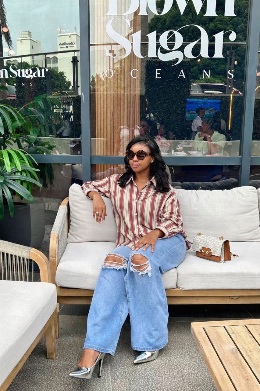 Women’s Vintage Oversized Striped Button-Down Shirt - Image 4