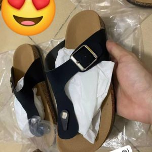 Birkenstock Sandals With A Black Suede Strap