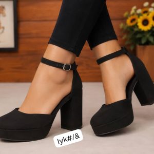 Retro-Chic Patent Suede Platform Mules