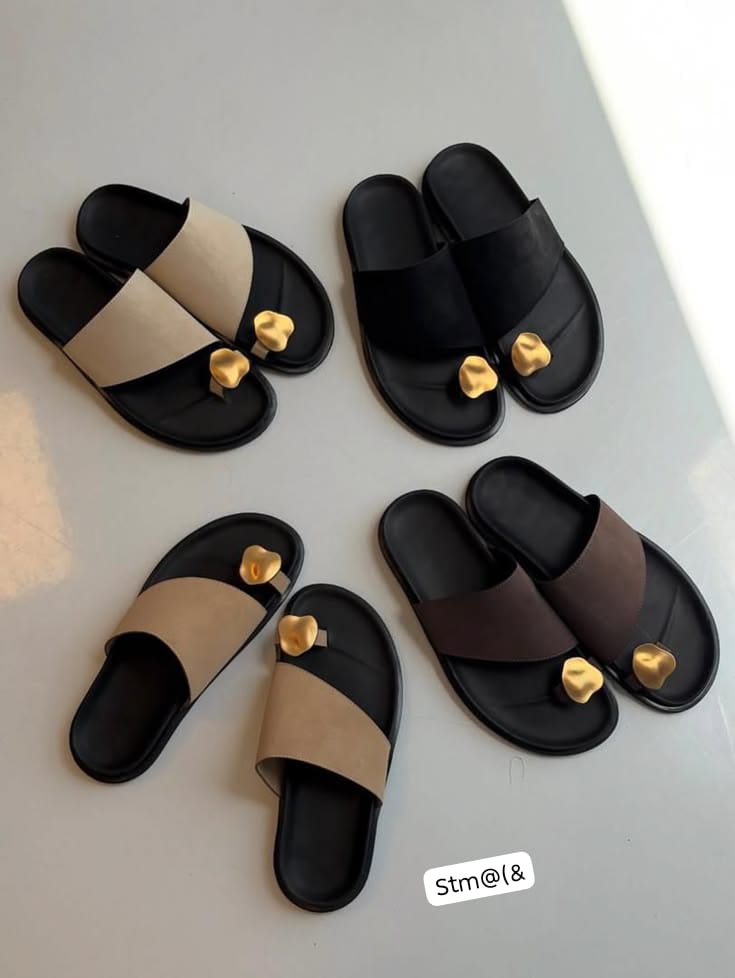 Women's Minimalist Asymmetric Toe-Loop Slides