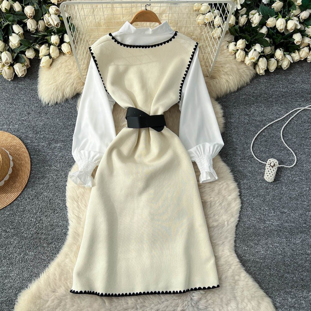 Women’s Scallop-Trim Knit Vest Dress Set - Image 2