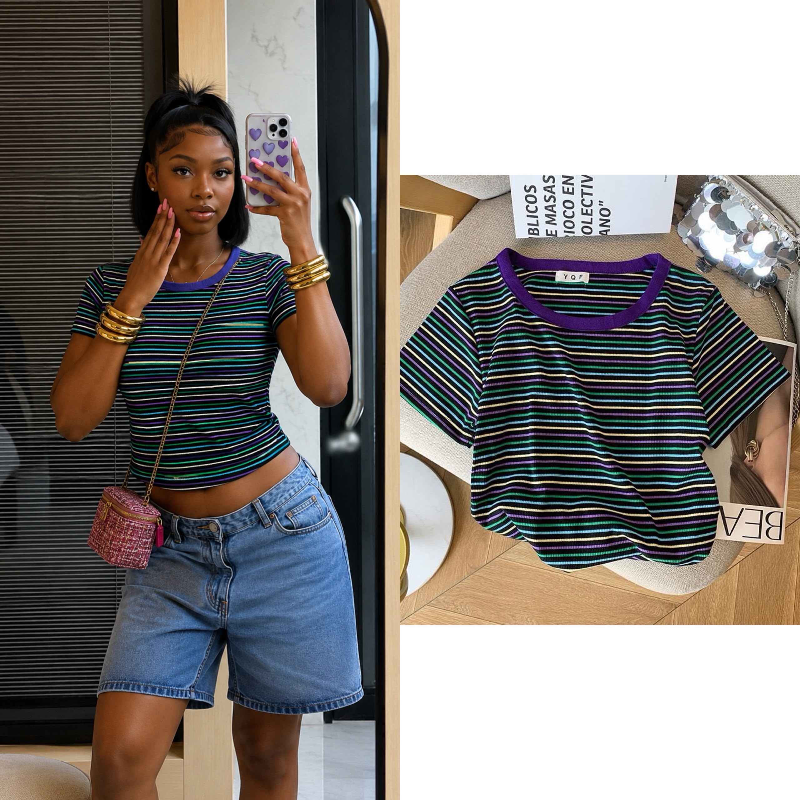 Premium Women’s 2-Piece Ribbed Knit V-Neck Shorts Set
