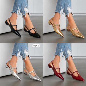 Women's Metallic Pointed-Toes Flats Sandals