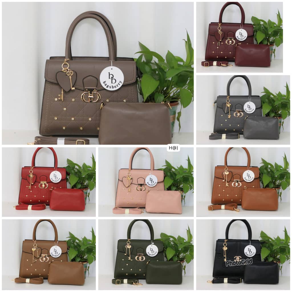 Bagsberry Luxury Quilted & Studded Flap Satchel - Image 2