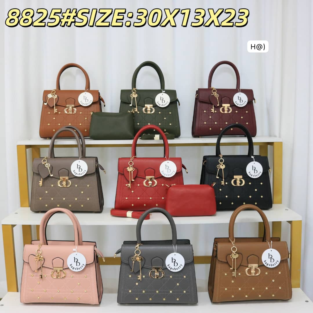 Bagsberry Luxury Quilted & Studded Flap Satchel