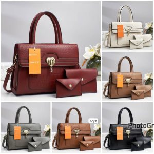Premium 3-Piece Croc-Embossed Satchel Set