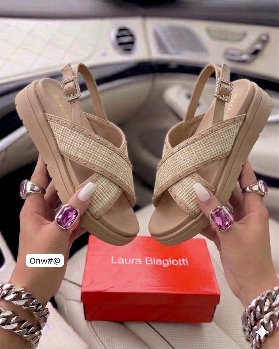 Bohemian Platform Slingbacks with Rhinestone Buckle