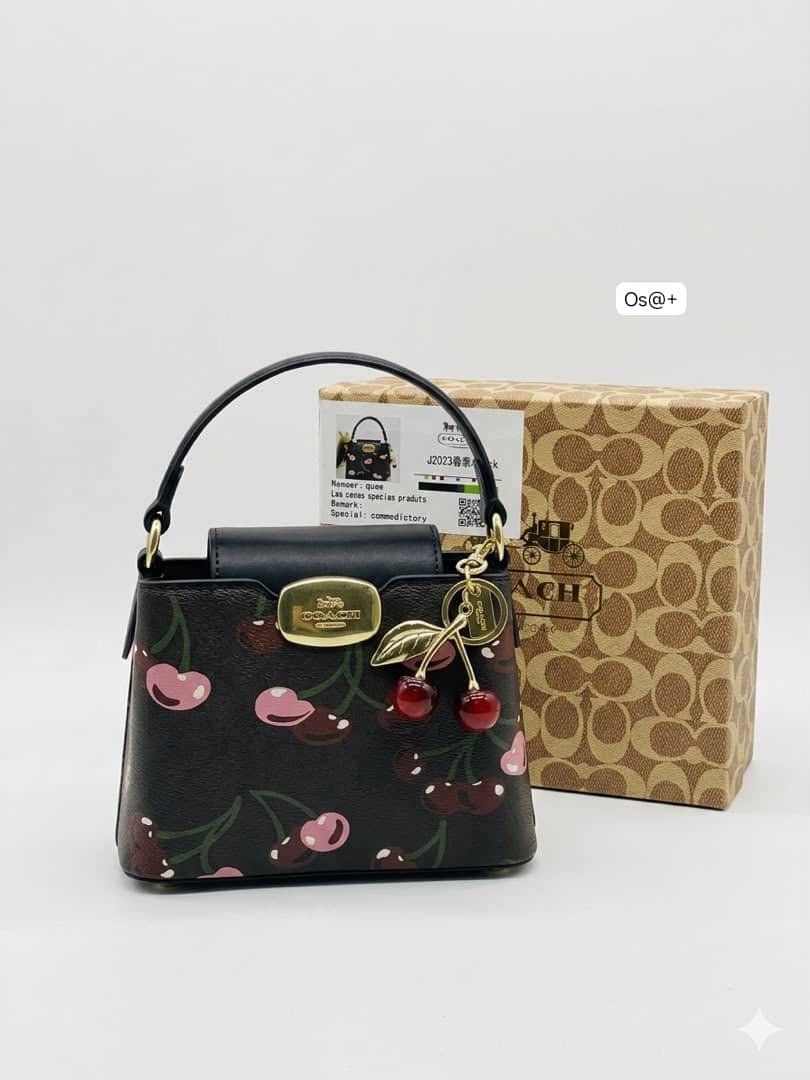 Coach-Inspired Premium Cherry Print Heritage Satchel