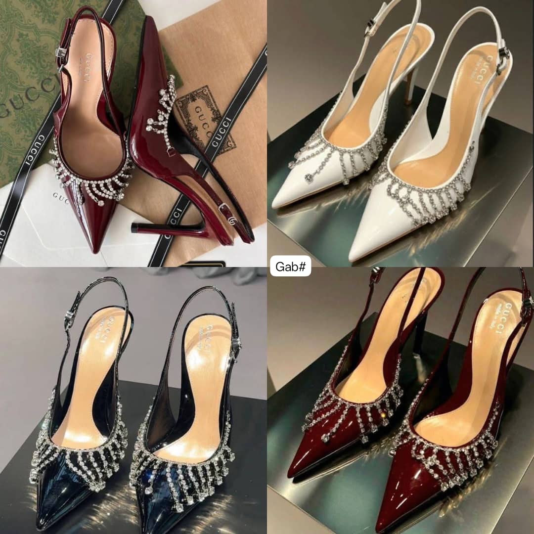 Gucci Signoria Crystal-Draped Pointed-Toe Slingback Pumps