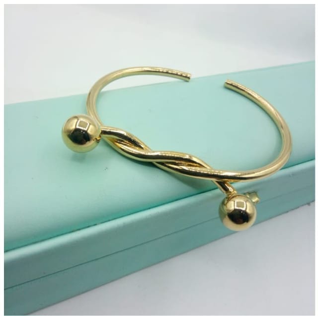 Premium Minimalist Gold Accented Open Cuff Bangle
