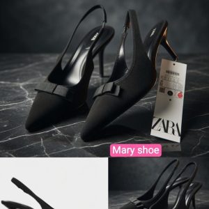 Zara Premium Pointed-Toe Slingback Kitten Heels