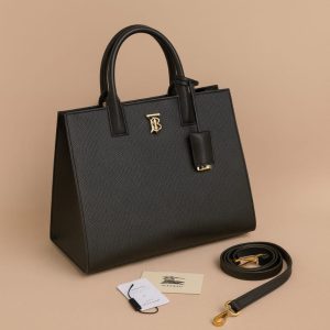 Premium Structured Leather Top-Handle Tote Bag