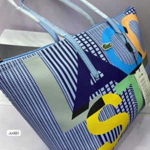 Lacoste Premium Graphic Monogram Shopping Tote Bag