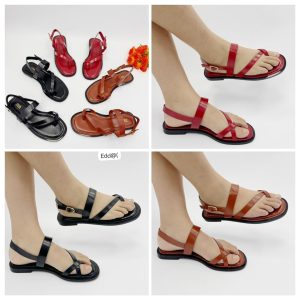 Zara Strappy Asymmetric Leather Flat Sandals