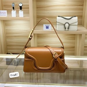 Premium Smooth Leather Sculpted Flap Shoulder Bag