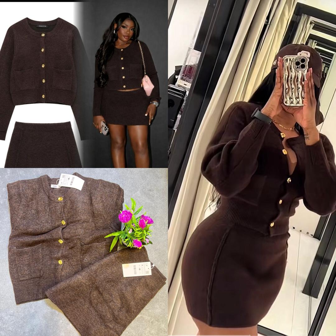 Women’s 2-Piece Knit Cardigan & Mini Skirt Set - Image 3